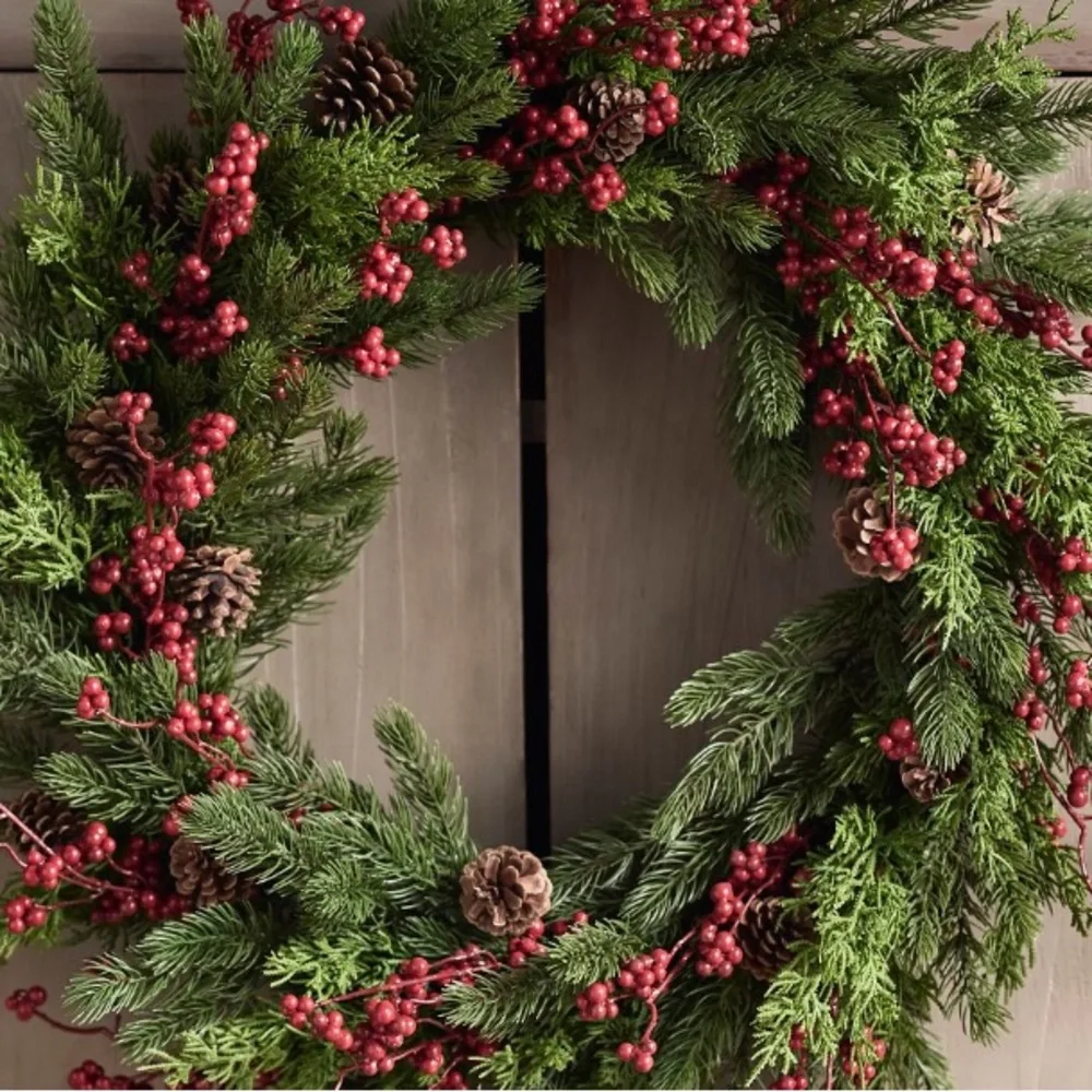 Faux Pine Berry Wreath